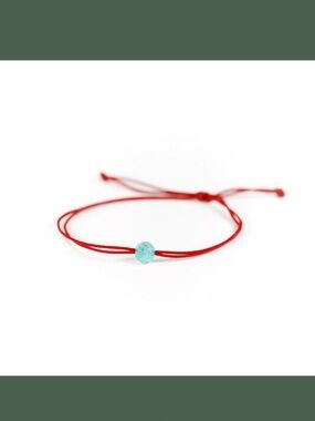 MaeMae Happy Thoughts Turquoise Red String Bracelet